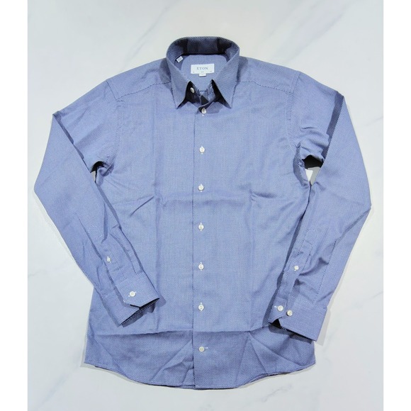 Eton Other - Eton Slim Fit Dress Shirt Men 40 15.75 Blue Signature Twill Cotton EUC